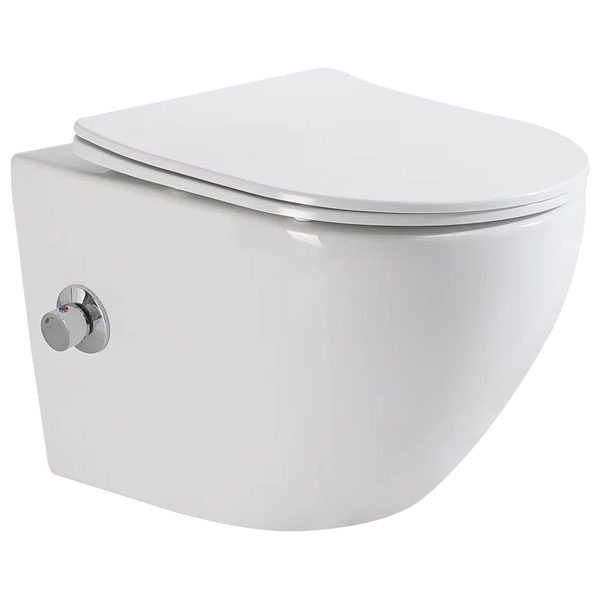 Унитаз подвесной BelBagno Uno BB3105CHR-BS/SC с микролифтом, со смесителем и функцией биде