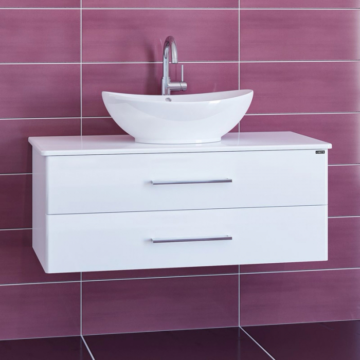 Тумба для раковины Санта Вегас-100 2 ящика со столешницей, подвесная (ум. Гамма-56) 226017л