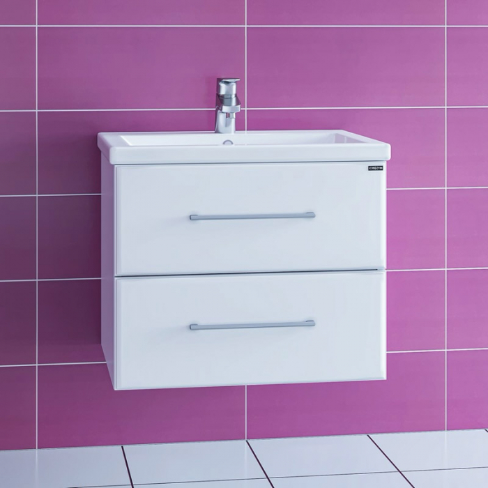 Тумба для раковины Санта Омега-60 2 ящика подвесная (ум. Фостер-60) 207045