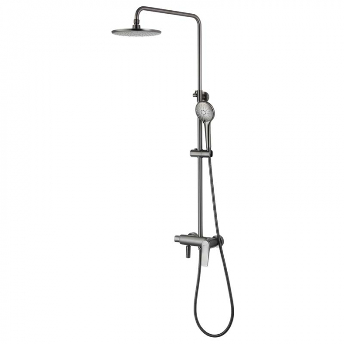 Душевая система LeMark BRONX LM3762GM однорукояточный, с поворотным изливом, регулируемая высота, графит