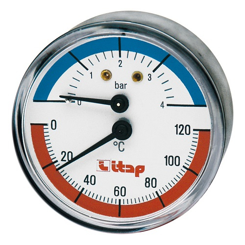 Термоманометр ITAP 485 D63 ОШ (0-120 °С) (0-4 bar) G1/2