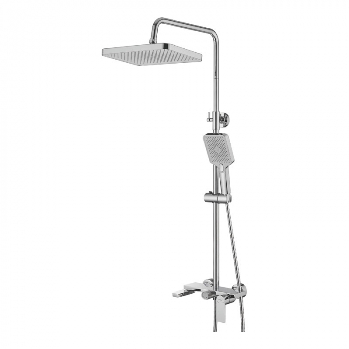 Душевая система BELZ B24678 с однорукояточным смесителем для ванны/душа, хром
