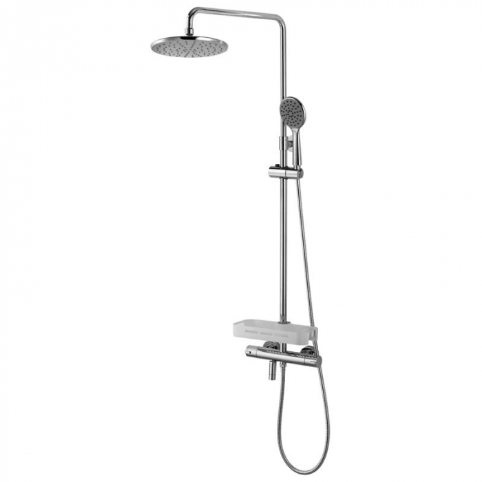 Душевая система LeMark TROPIC LM7010C термостатический, с поворотным изливом, регулируемая высота, хром