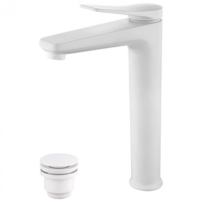 Смеситель для раковины LeMark BRONX LM3709MW однорукояточный, белый/матовый