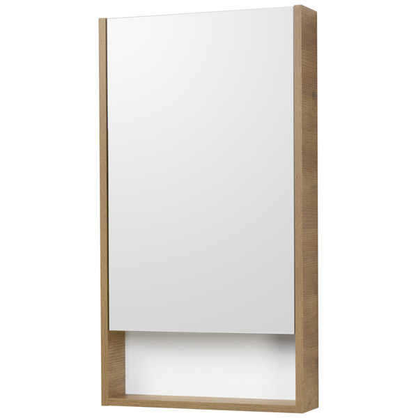 Зеркальный шкаф Акватон Сканди 45 белый, дуб рустикальный 1A252002SDZ90