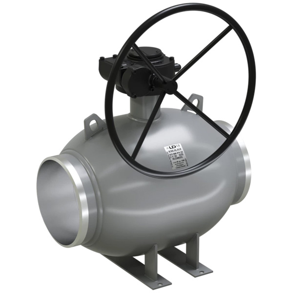 Кран шаровой LD КШ.Ц.П.Р.350.016.Н/П.02 DN350 PN16 с-с, сталь, с редуктором