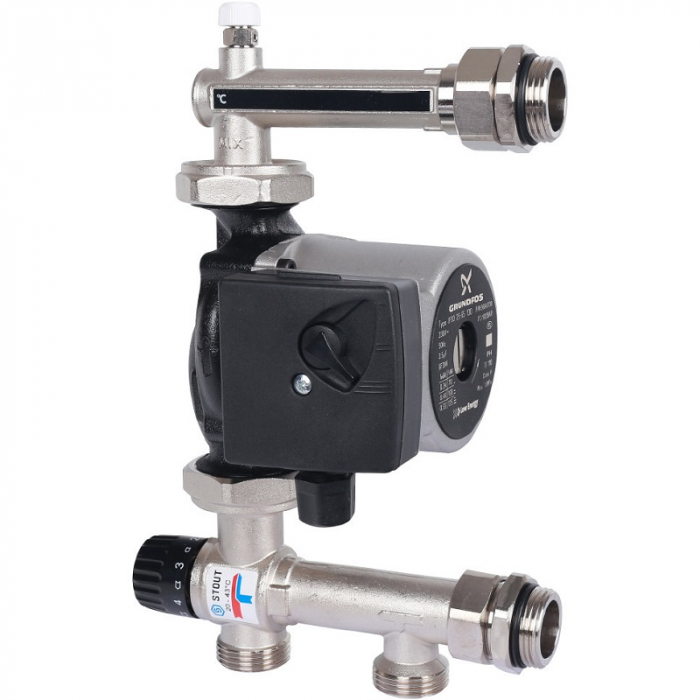 Насосно-смесительный узел для теплого пола Stout SDG-0120-005011 с насосом Grundfos UPSO 25-65 (20-55 °С)