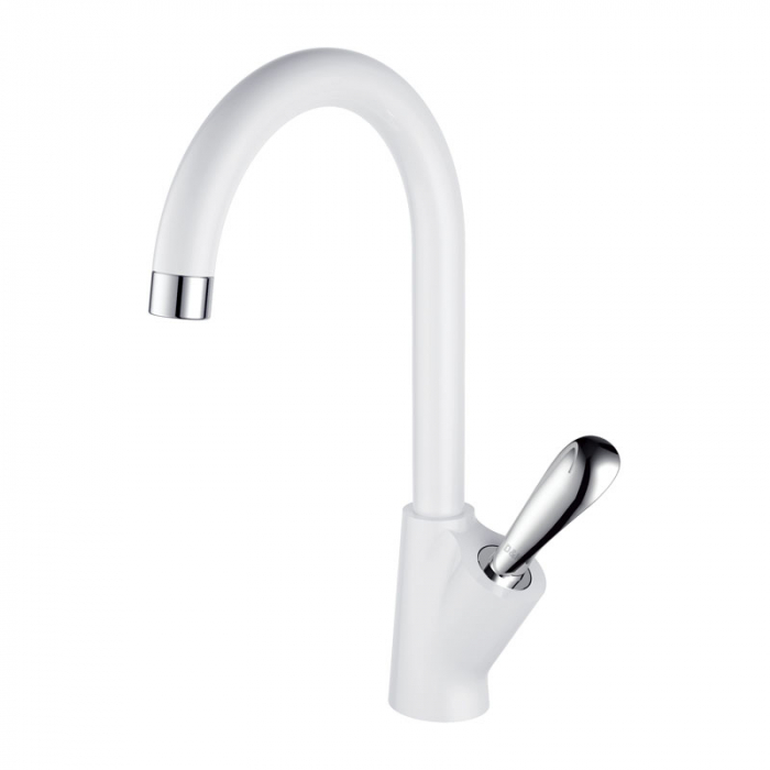 Смеситель для кухни D&amp;K Venice.Baciano однорукояточный, белый/хром DA1032456