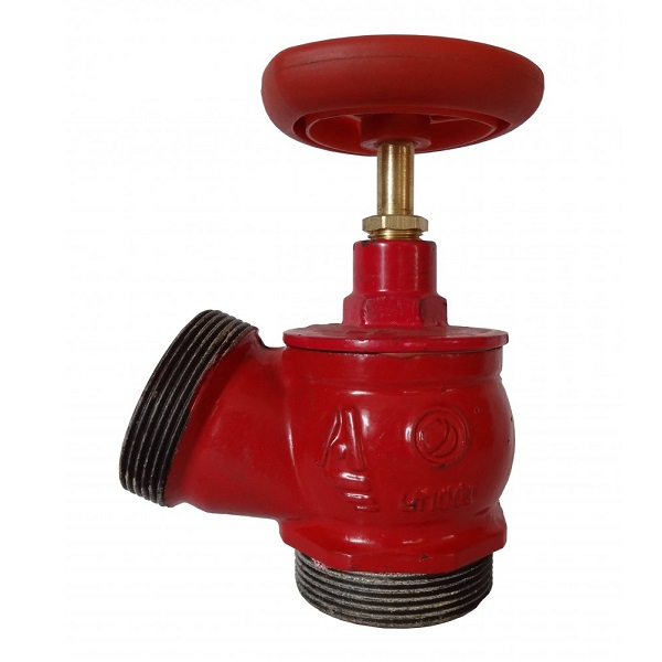 Клапан пожарный чугунный КПЧ 65-2 угловой 125° цапка-цапка (НР/НР)