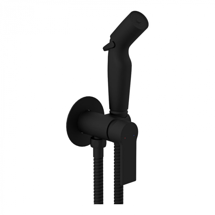 Смеситель для гигиенического душа Cersanit BRASKO BLACK встраиваемый, однорукояточный, черный