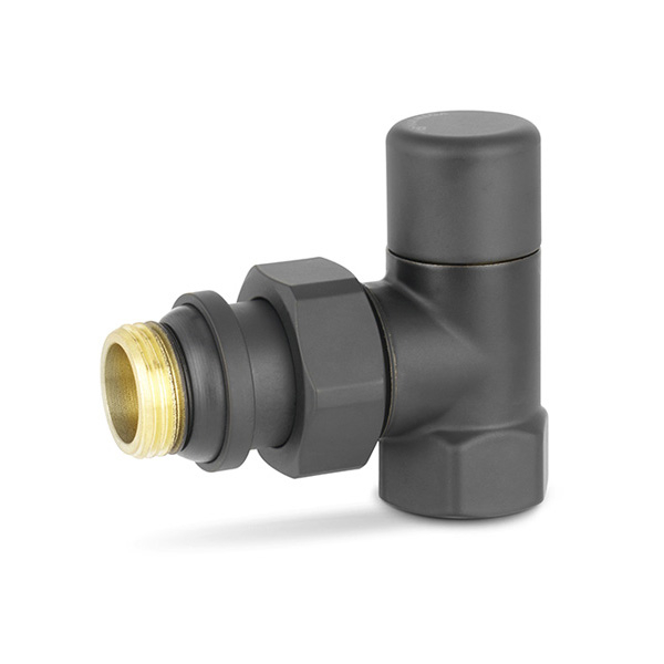Клапан радиаторный настроечный угловой Varmega VMDV03 DN15 (1/2") черный