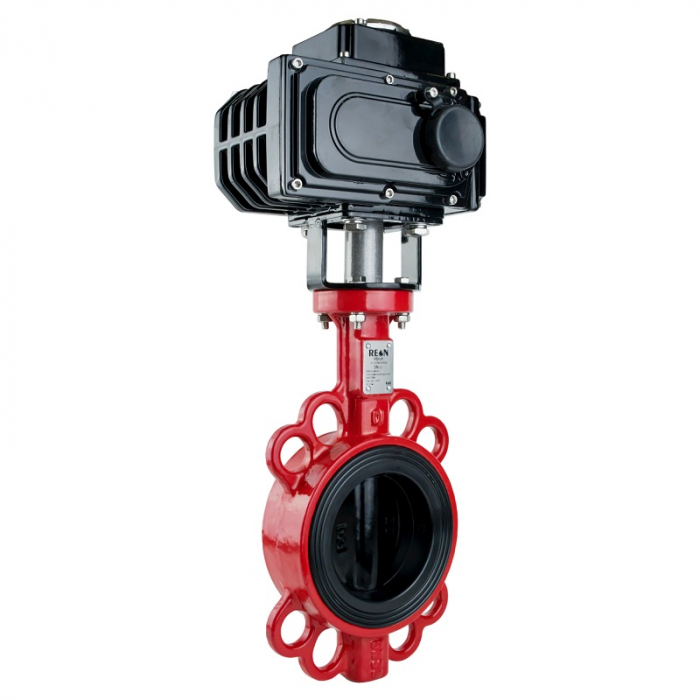 Затвор дисковый поворотный REON RSV81A220 DN150 PN16 м/ф, чугун/чугун/EPDM с электроприводом BMS (220В)