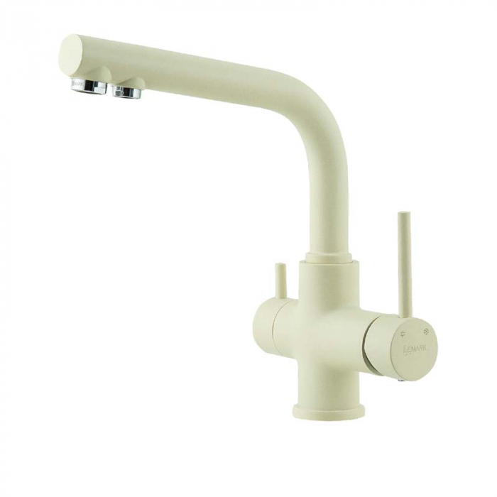 Смеситель для кухни LeMark COMFORT LM3061PSH однорукояточный, с переключателем на фильтр, шампань