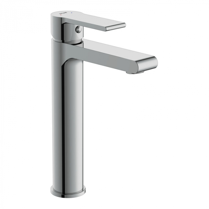 Смеситель для раковины Cersanit BRASKO высокий с клик-клак, однорукояточный, хром