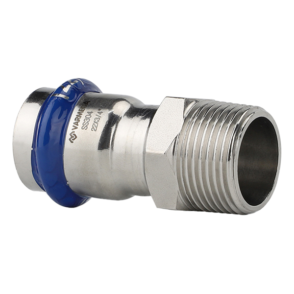 Муфта раструбная с НР 28x1/2" Varmega Inox Press