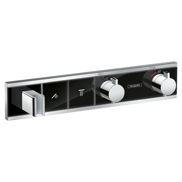 Смеситель для душа Hansgrohe RainSelect термостатический, встраиваемый в стену, хром/черный (15355600)