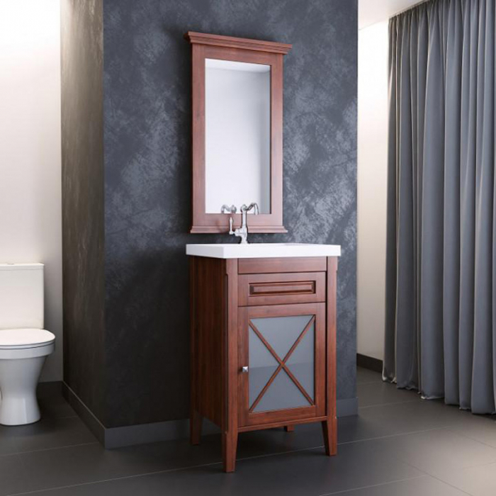 Комплект мебели для ванной комнаты Opadiris ПАЛЕРМО 50, правый, светлый орех