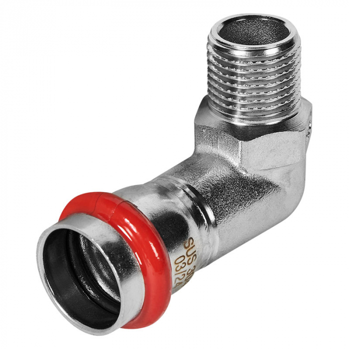 Угольник 90° раструбный с НР 22x1/2" Rommer