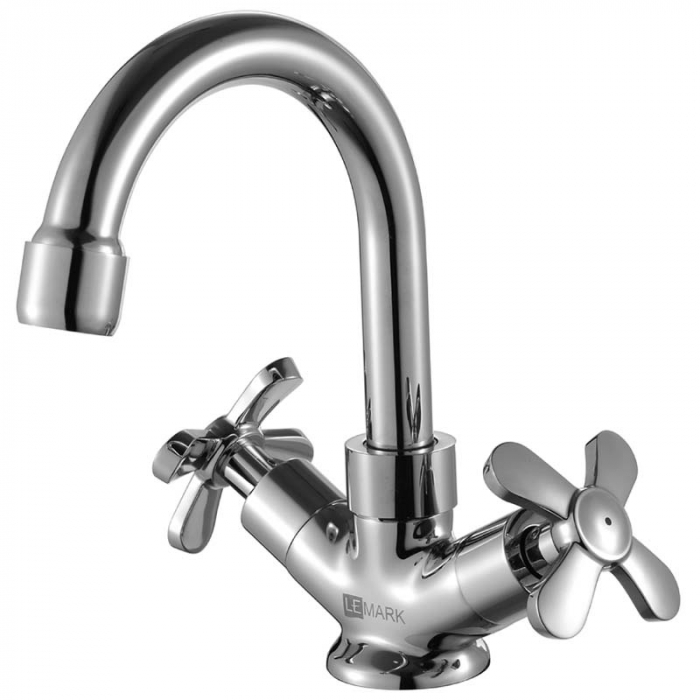 Смеситель для раковины LeMark PARTNER LM6547C двухрукояточный, с поворотным изливом, хром