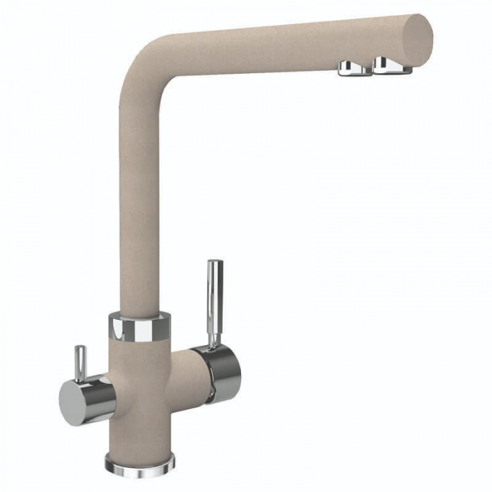Смеситель для кухни Flortek АРЕС FL однорукояточный, с подключением к фильтру, бежевый