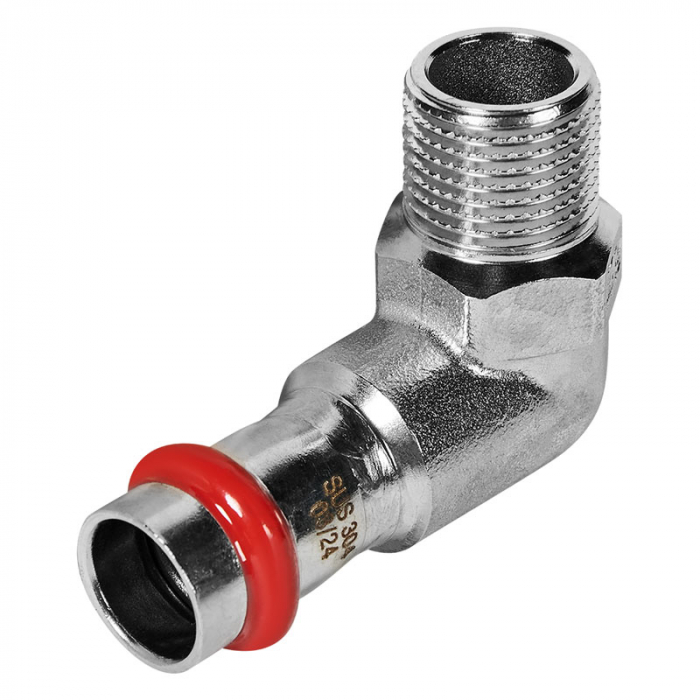 Угольник 90° раструбный с НР 15x1/2" Rommer