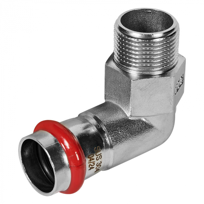 Угольник 90° раструбный с НР 22x3/4" Rommer