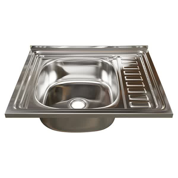 Мойка кухонная накладная MixLine 600x500/160-0,4 L вып. 3 1/2 нержавеющая сталь, с сифоном
