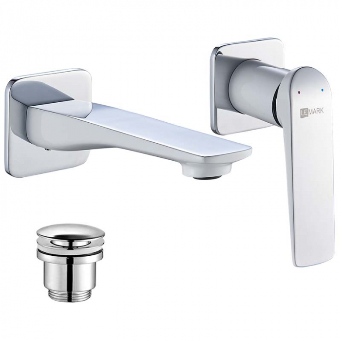 Смеситель для раковины LeMark ALLEGRO LM5936CW однорукояточный, встраиваемый в стену, хром/белый
