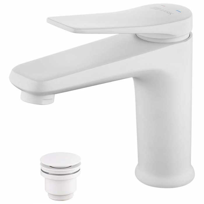 Смеситель для раковины LeMark BRONX LM3706MW однорукояточный, белый/матовый