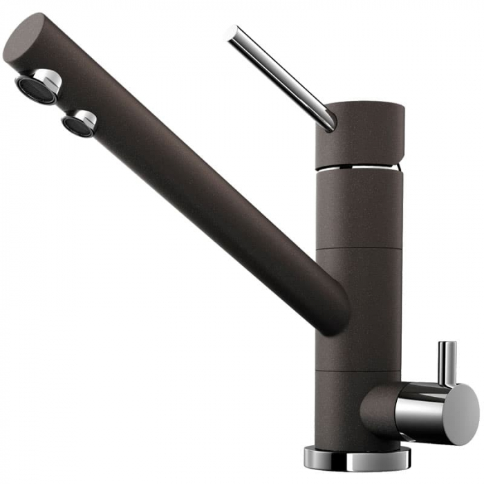 Смеситель для кухни Omoikiri TONAMI-DC однорукояточный, с переключателем на фильтр, темный шоколад