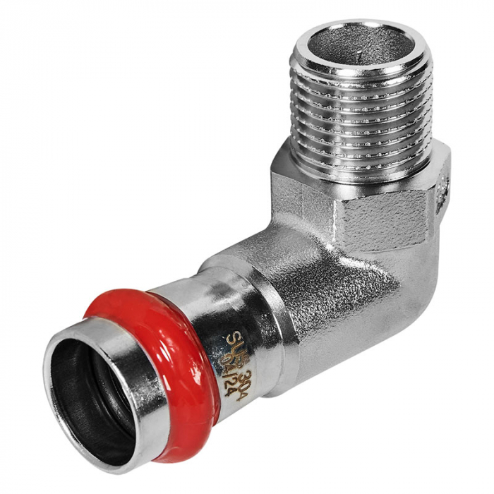 Угольник 90° раструбный с НР 18x1/2" Rommer