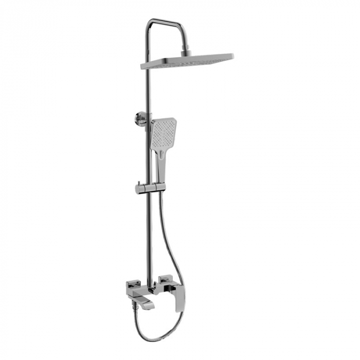 Душевая система BELZ B24507 с однорукояточным смесителем для ванны/душа, хром