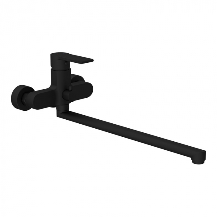 Смеситель для ванны Cersanit BRASKO BLACK однорукояточный, длинный излив, черный