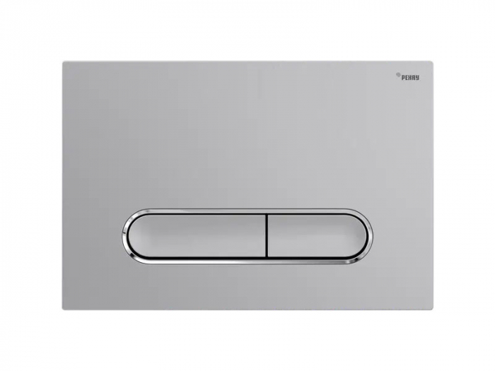 Панель смыва РЕХАУ NOVA ELLIPSE 002 с овальными клавишами, пластик, серебристый, матовый, контур клавиш хром, глянцевый