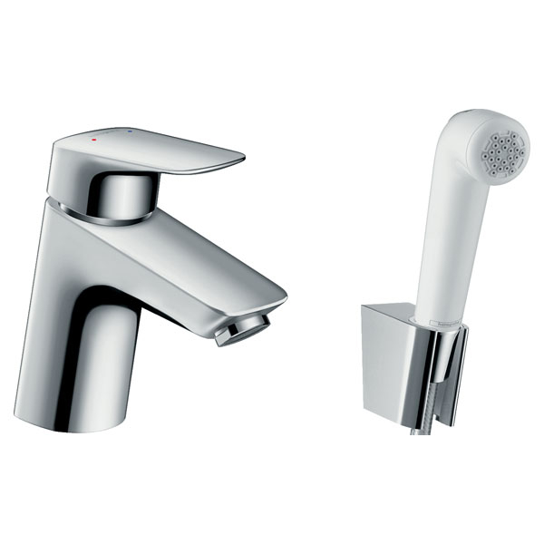 Смеситель для раковины Hansgrohe Logis однорукояточный, 70, с гигиеническим душем, хром (71290000)