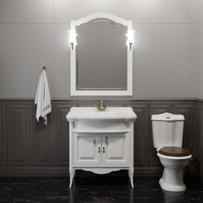 Комплект мебели для ванной комнаты Opadiris ЛОРЕНЦО 80, белый матовый