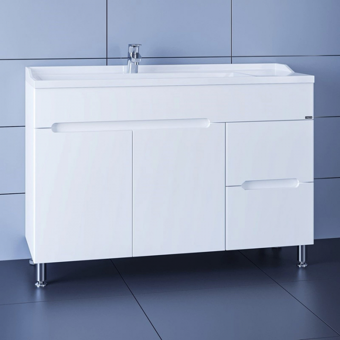 Тумба для раковины Санта Лондон-120 2 ящика напольная (ум. Сириус-120 литьевой мрамор) 224031