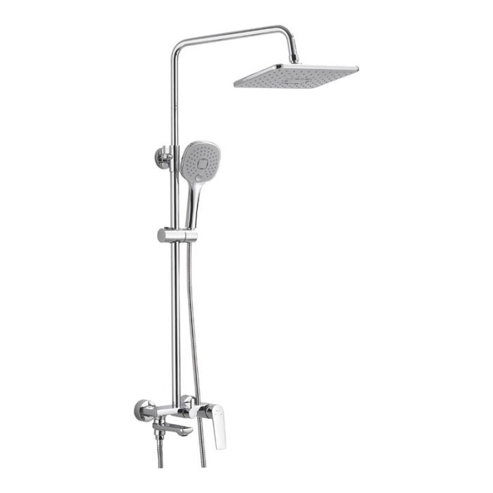 Душевая система BELZ B24533 с однорукояточным смесителем для ванны/душа, хром