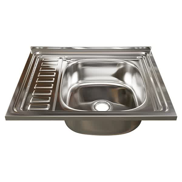 Мойка кухонная накладная MixLine 600x500/160-0,4 R вып. 3 1/2 нержавеющая сталь, с сифоном