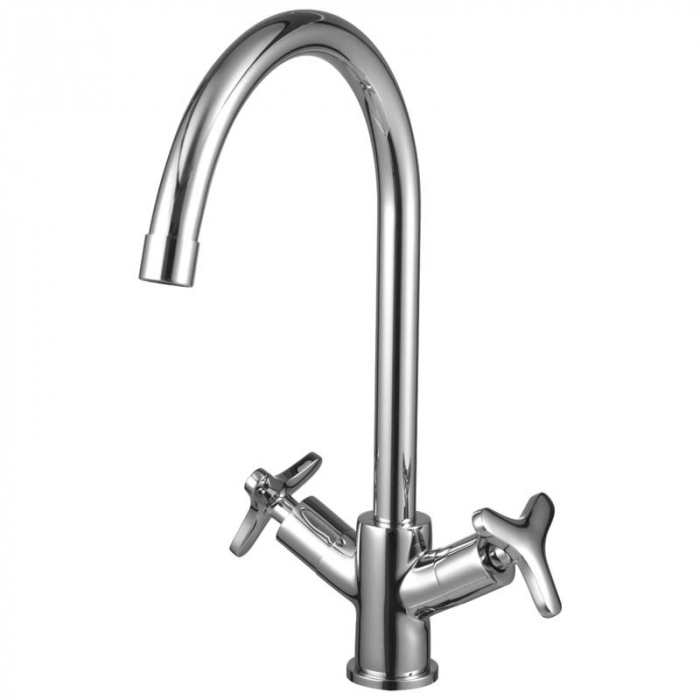 Смеситель для кухни LeMark PLUS SPIRIT LM1905C двухрукояточный, с поворотным изливом, хром