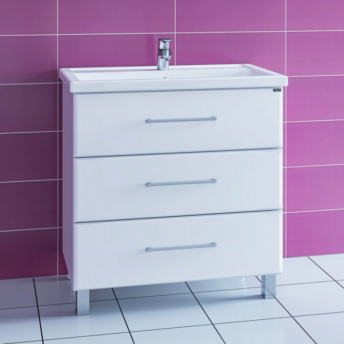 Тумба для раковины Санта Омега-80 3 ящика напольная (ум. Фостер-80) 207006