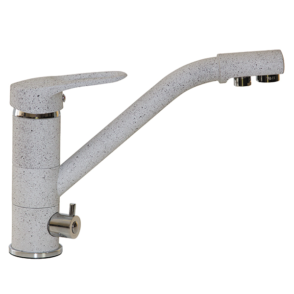 Смеситель для кухни Mixline ML-GS05 (310) однорукояточный, с переключателем на фильтр, серый