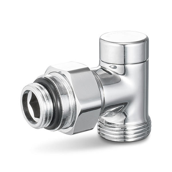 Узел нижнего подключения радиатора угловой одинарный Varmega VMDV22 1/2"×3/4"EK хром