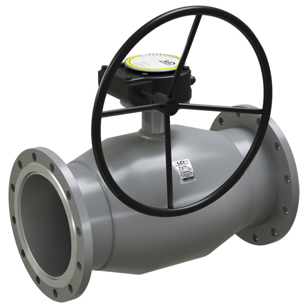 Кран шаровой LD КШ.Ц.Ф.Р. Regula 300.025.Н/П.02 DN300 PN25 ф-ф, сталь, с редуктором