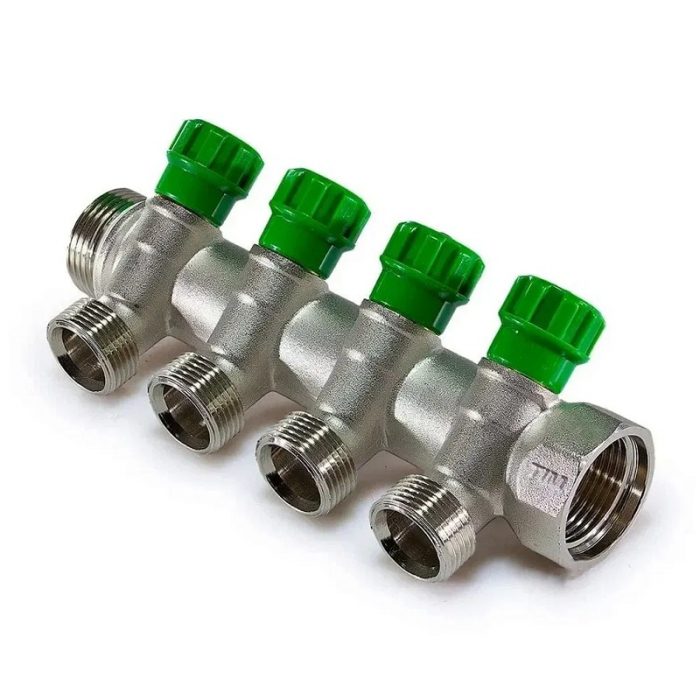 Коллектор с регулировочными клапанами TIM MR135NE 1"-3/4"ЕК×05 латунь