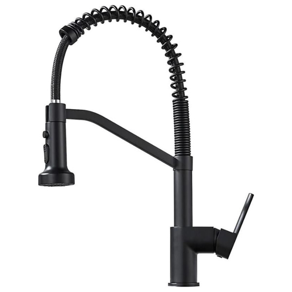 Смеситель для кухни Haiba HB73826-7 однорукояточный, с гибким изливом, черный