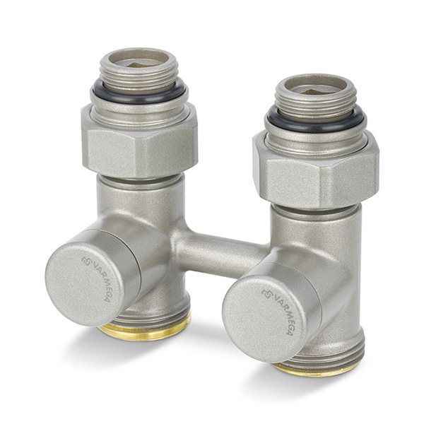Узел нижнего подключения радиатора прямой Varmega VMDV21 1/2"×3/4"EK серый