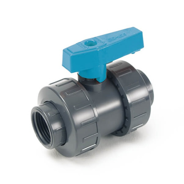 Шаровой кран муфтовое окончание под клей с регулируемым суппортом BVD46 110 PN10 PVC-U Comer