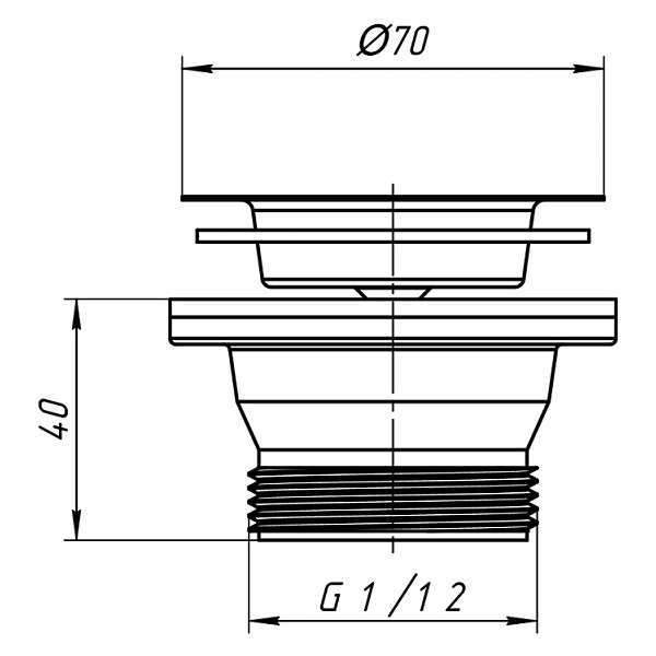 Выпуск для сифона Ани-Пласт M100 1.1/2" с нержавеющей сеткой