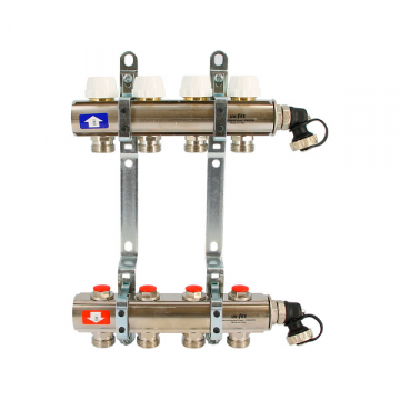 Коллекторная группа Uni-Fitt 441I 1"-3/4"EK×11 латунь, с балансировочными и термостатическими клапанами